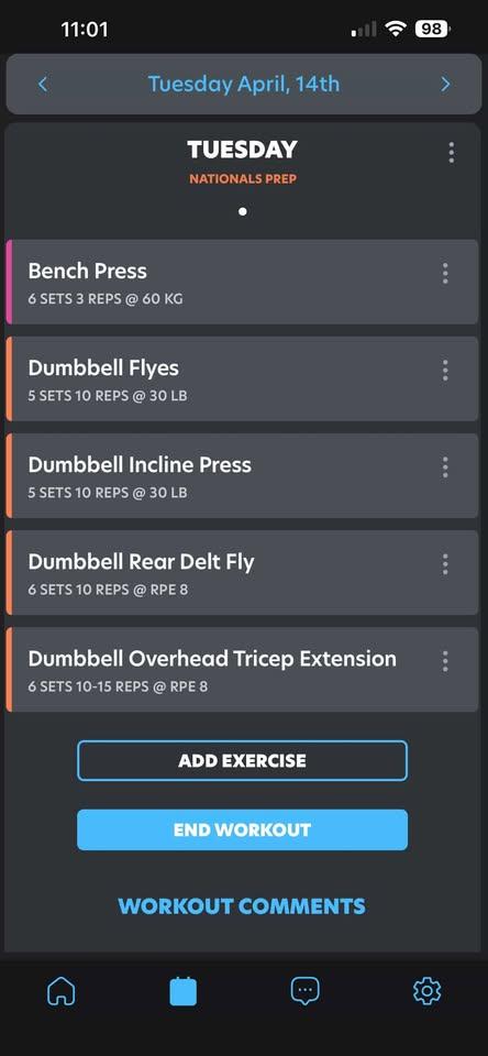 CoachLogik athlete workout view